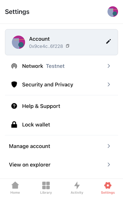 Access account settings